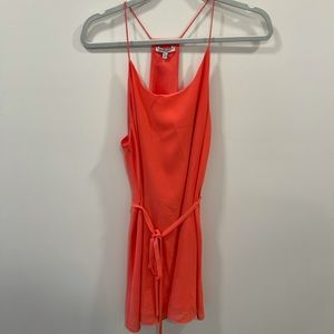 Coral Naked Zebra Chiffon Dress